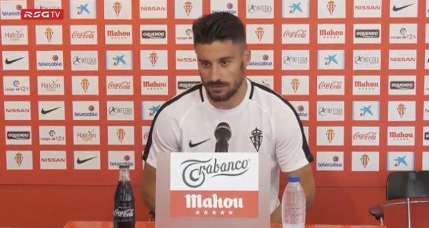Roberto Canella en sala de prensa esta campaña (Foto: Real Sporting)