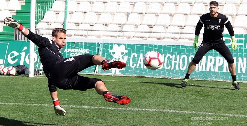 Lavín y Abad durante un entrenamiento | Imagen: Córdoba CF