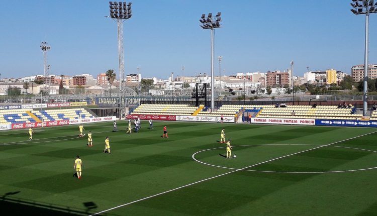 Momento en el que el CD Ebro marca el gol del empate frente al Villarreal "B"