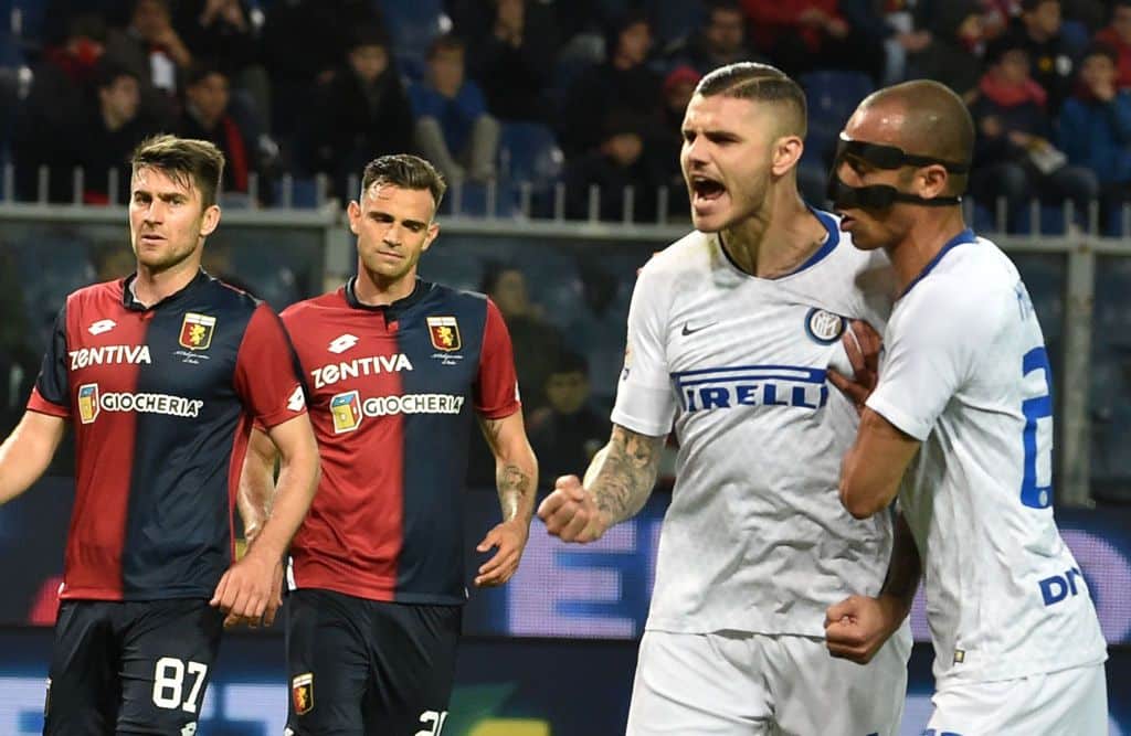 Icardi y Joao Mario celebran el gol del 0-4 - Foto destacada vía: www.fcinter1908.it