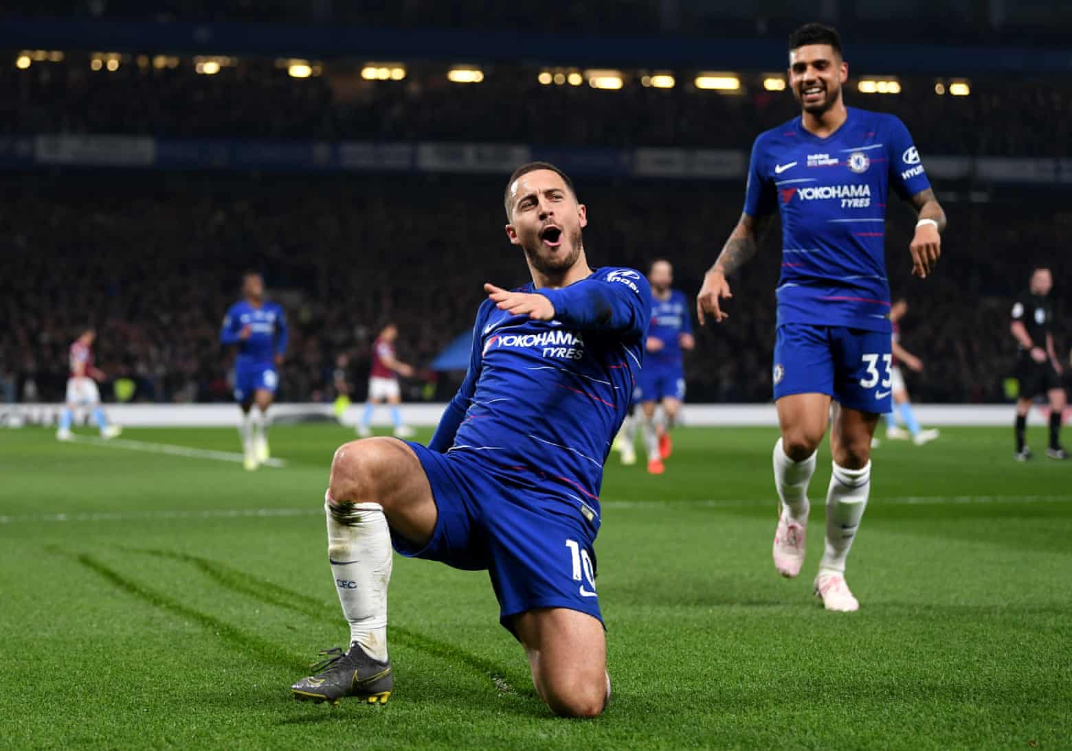 Hazard festeja uno de los mejores goles que ha marcado en su carrera. Foto: Chelsea Football Club