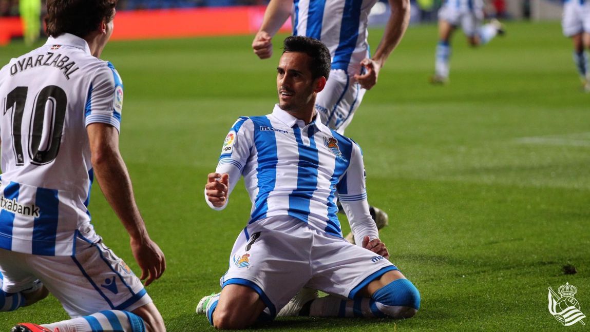 Juanmi celebra el 1-0 en Anoeta (Foto: Real Sociedad)