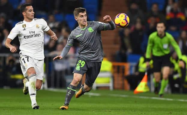 Aihen Muñoz en un partido contra el Real Madrid