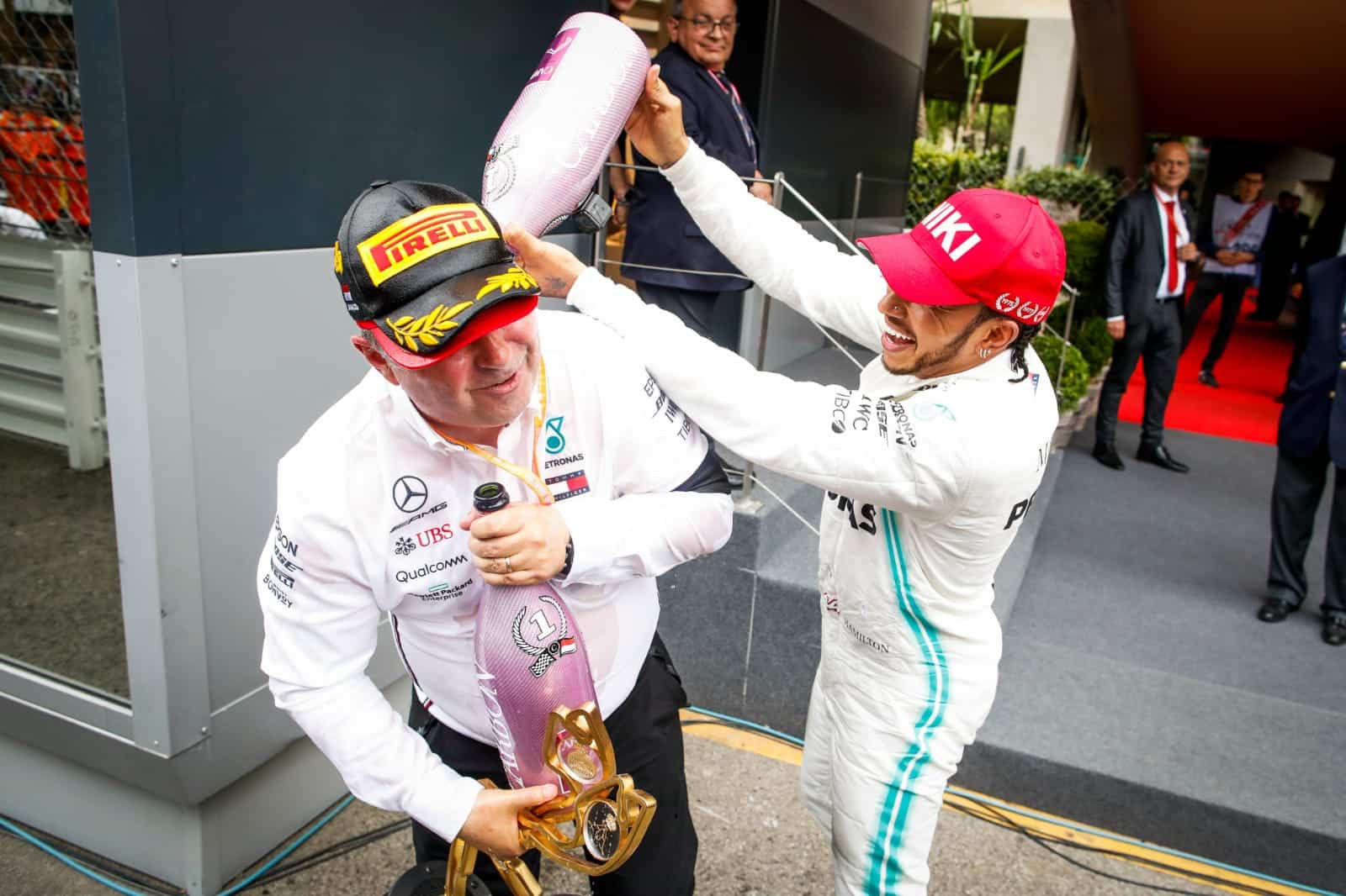 La celebración después de tanta tensión acumulada // vía Twitter: @f1