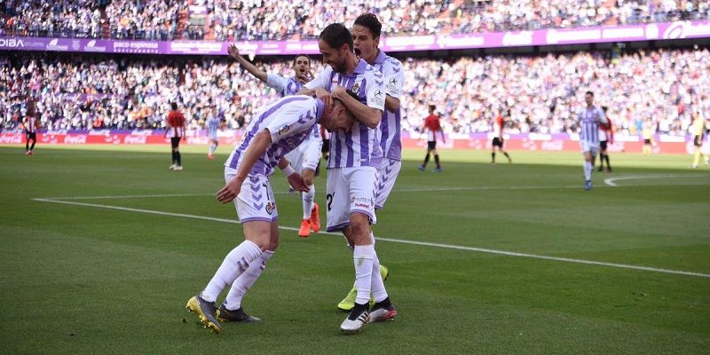 Celebración del tanto de Waldo | Imagen: Real Valladolid