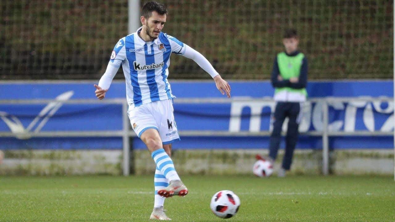 Adrián Lapeña en su etapa en el filial de la Real Sociedad