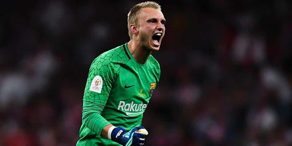 Cillessen en un partido con el FC Barcelona