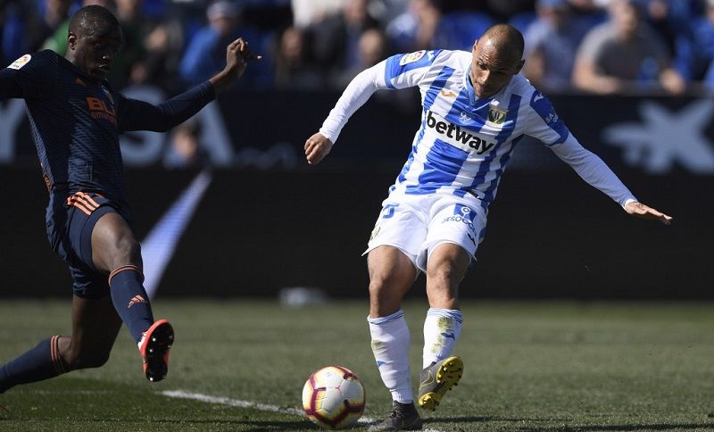 Braithwaite a punto de marcar su último gol con el Leganés