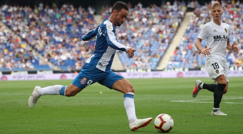 Sergio García durante un partido contra el Valencia | Imagen: RCD Espanyol