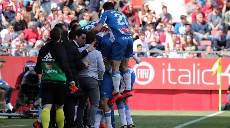 Marc Roca celebra un tanto de su equipo | Imagen: RCD Espanyol