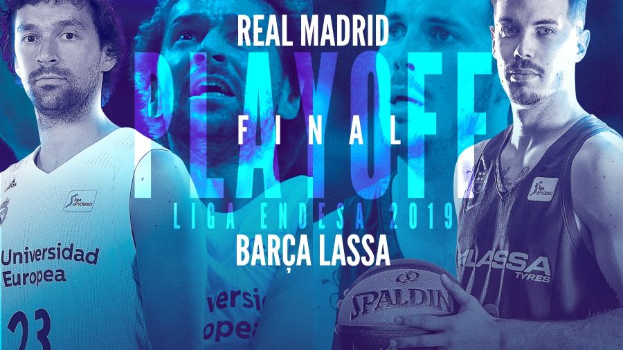 Fotomontaje de la final de la Liga Endesa entre Real Madrid y FC Barcelona Lassa con Sergio Llull y Thomas Heurtel. Foto: Liga Endesa.