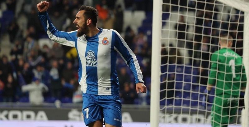 Borja Iglesias celebra uno de sus goles la pasada temporada