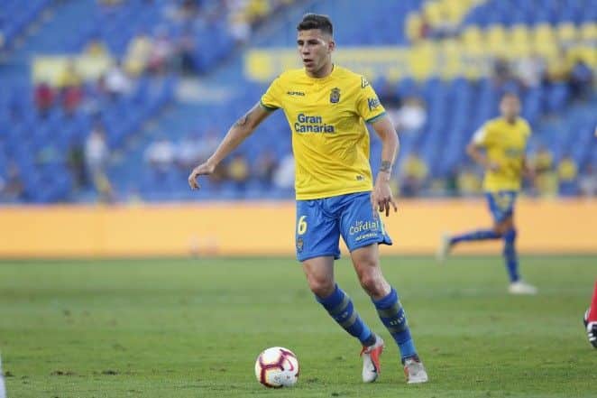 Christian Rivera en un partido en temporadas anteriores con la UD Las Palmas