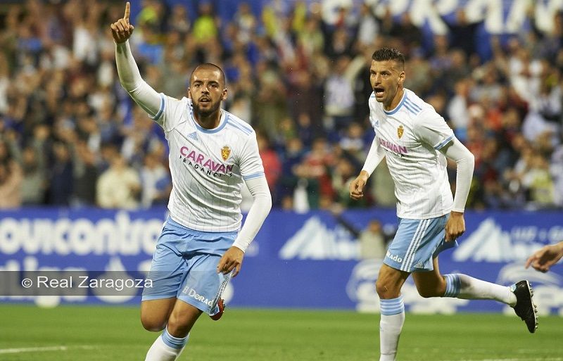Verdasca celebra uno de sus goles con la camiseta del Real Zaragoza