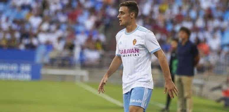 Lasure durante un encuentro con el Real Zaragoza la campaña 2018/2019