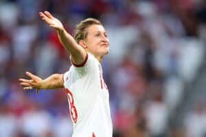 Ellen White celebrando el gol que marcó en la semifinal ante Estados Unidos. | Foto: FIFA