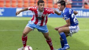 Aburjania en un encuentro del CD Lugo