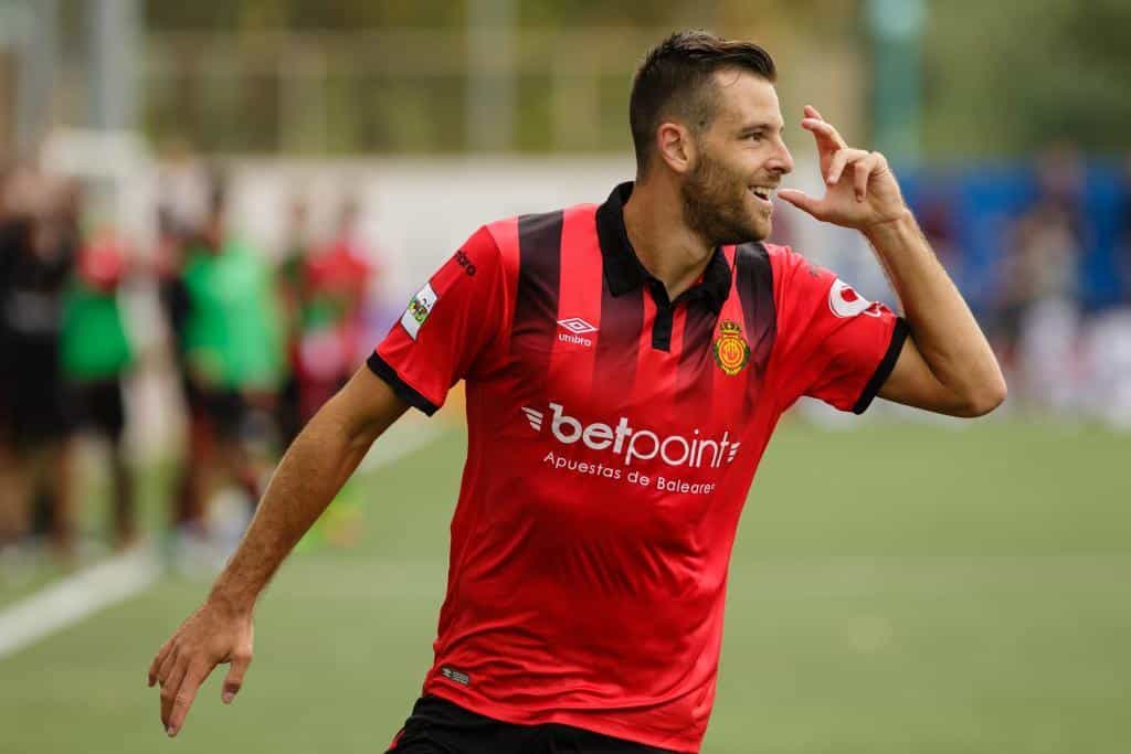 Álex López en un partido con el Mallorca