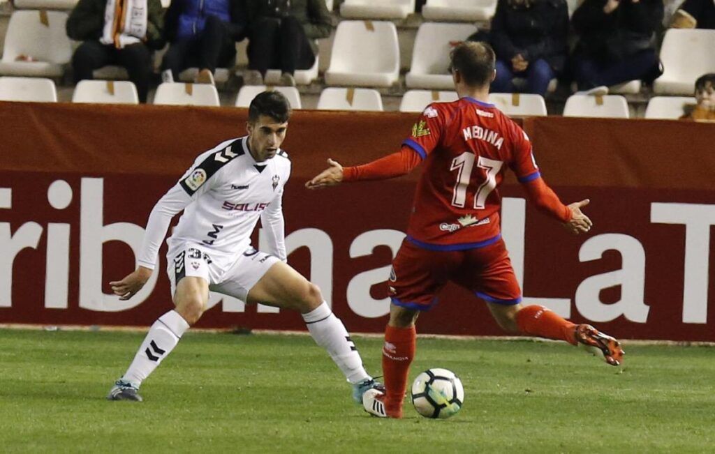 Ángel Moreno en su encuentro de debut en LaLiga 1|2|3 frente al Numancia