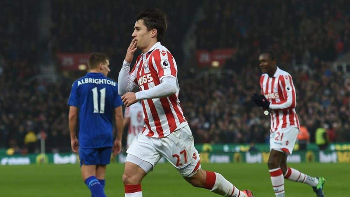 Bojan Krkic en un partido con el Stoke City