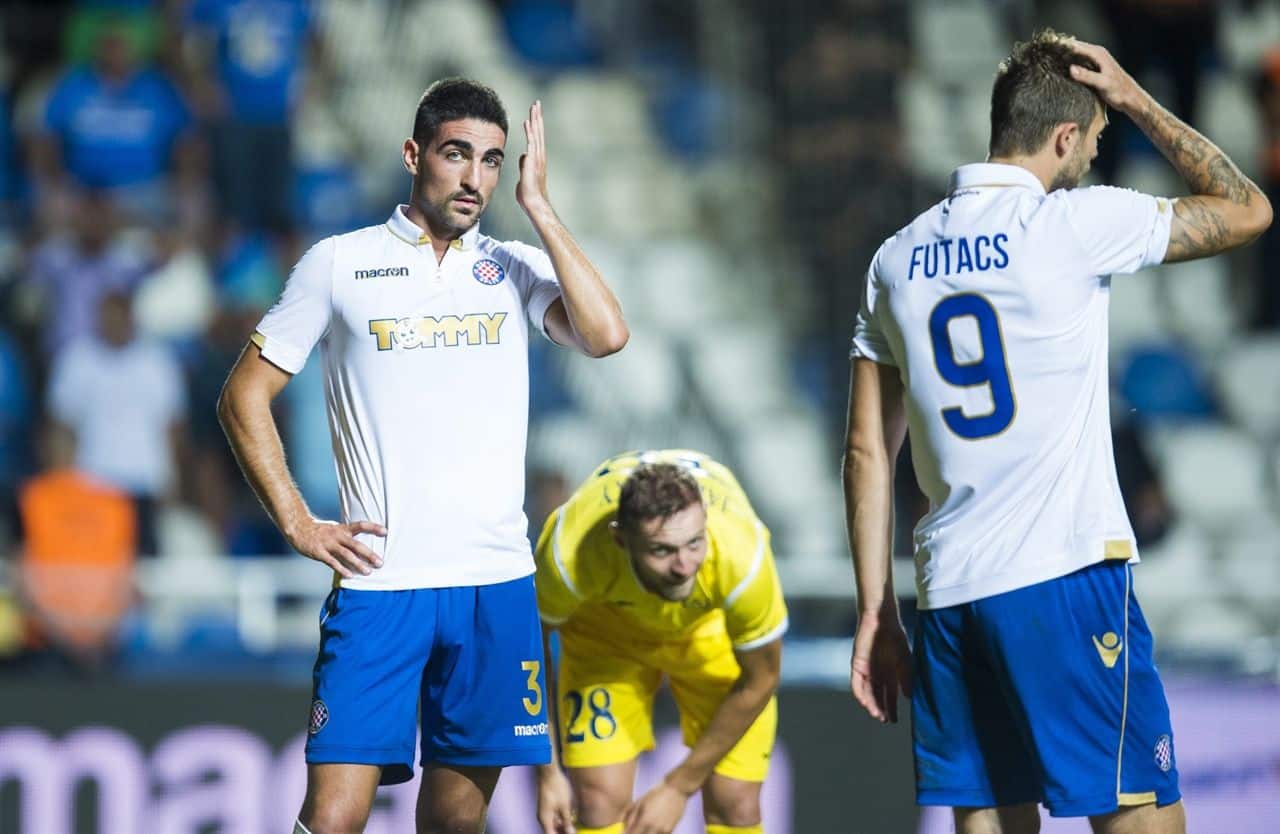 Borja López en un encuentro con el Hadjuk Split