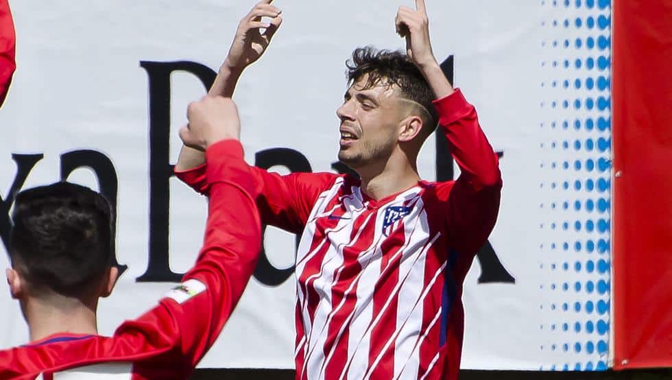 Cristian Rodríguez con el filial del Atlético