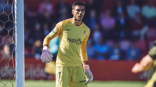 Dani Martín en un partido con el Sporting esta pasada temporada