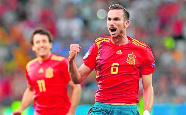 Fabián Ruiz celebra un gol con la sub21 el pasado mes de Junio