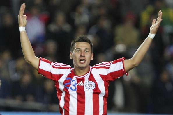 Hernán Pérez con la selección de Paraguay