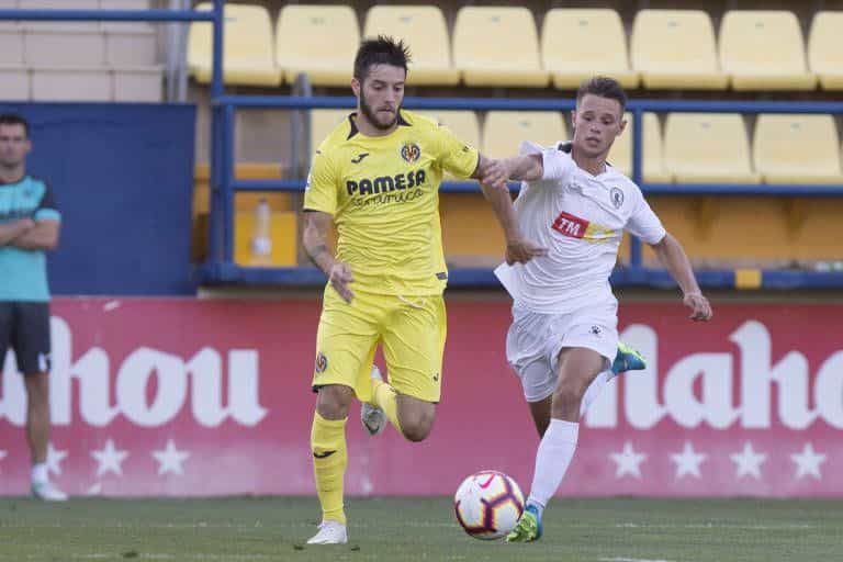 Miguelón en un partido con el Villarreal 'B'