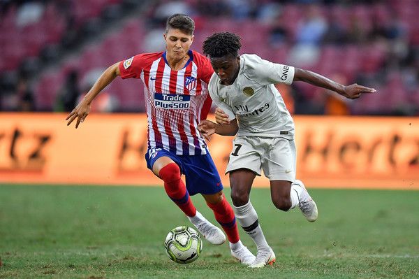 Óscar García "Pinchi" en un partido la pasada pretemporada con el primer equipo rojiblanco