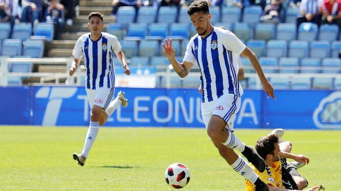 Alberto Quiles en un partido la pasada temporada con el Recreativo