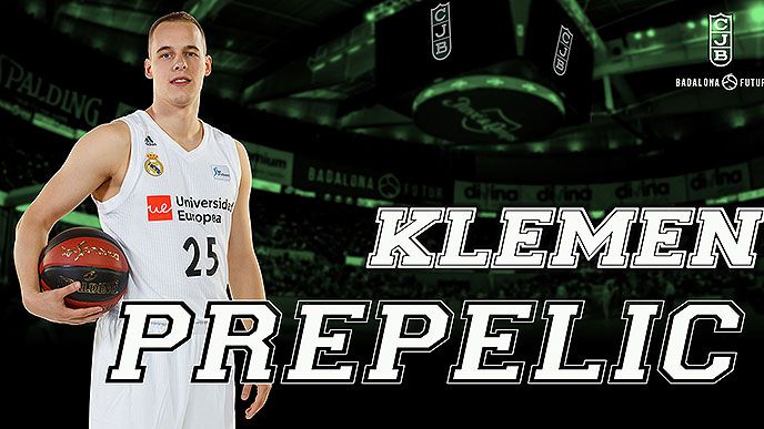Fotomontaje del fichaje de Klemen Prepelic por Divina Seguros Joventut. Foto: Divina Seguros Joventut.