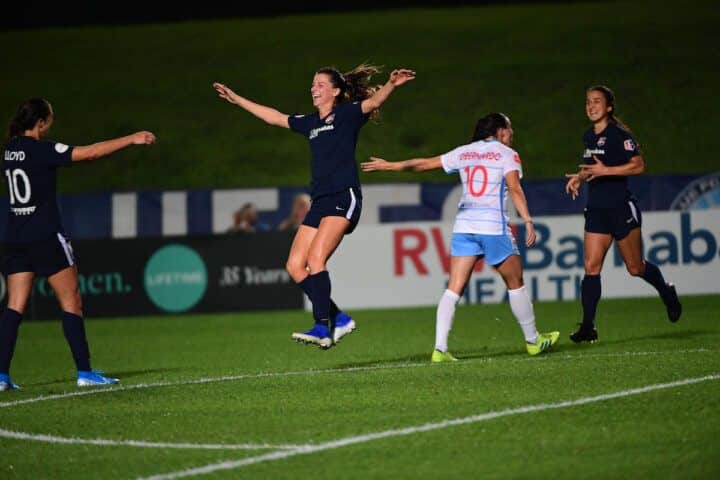Paige Monaghan marca sus primeros goles en la NWSL (Crédito imagen: Sky Blue FC)
