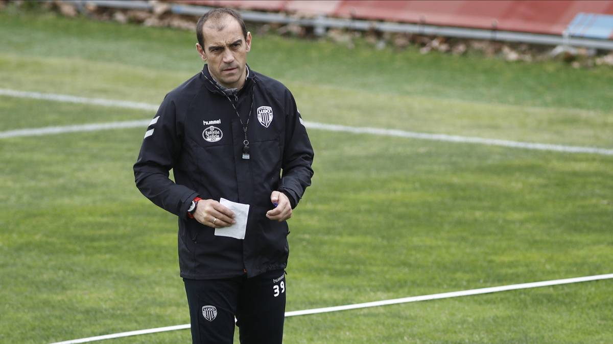 Eloy Jiménez en un entrenamiento con el CD Lugo