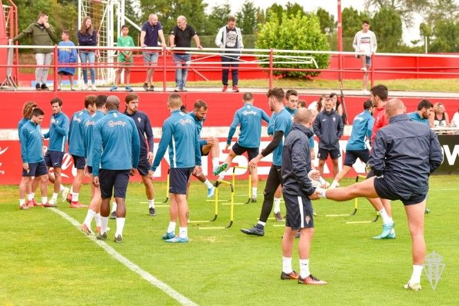 Entrenamiento del Sporting en pretemporada