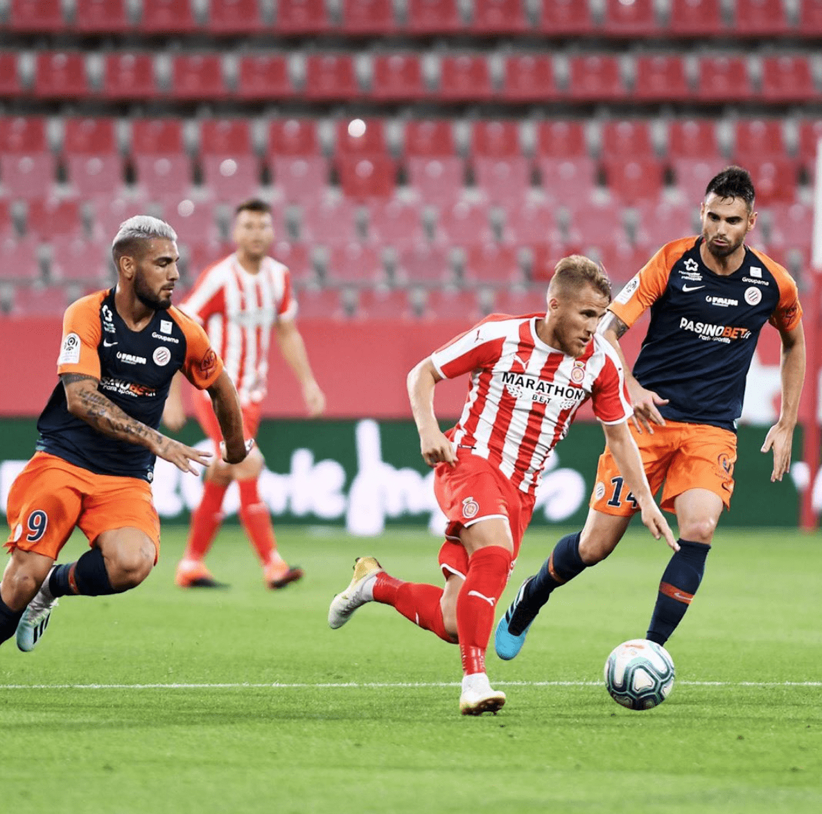 Samu Sáiz en el partido Trofeu Costa Brava. Fuente: Girona FC