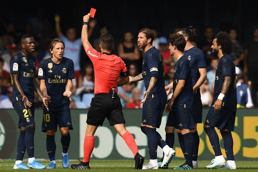 Luka Modric vio la tarjeta roja en el encuentro frente al Celta de Vigo