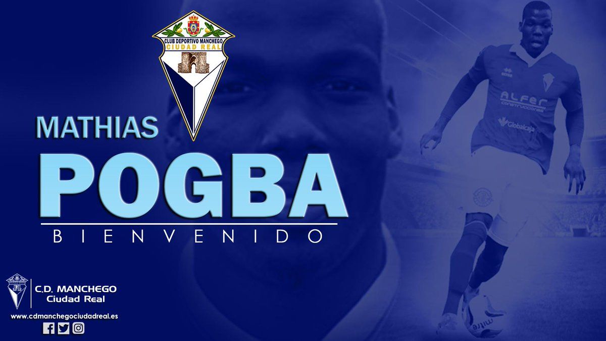 Así anunciaba el CD Manchego-Ciudad Real el fichaje de Mathias Pogba