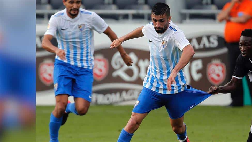 Michael Santos en su primer año con el Málaga