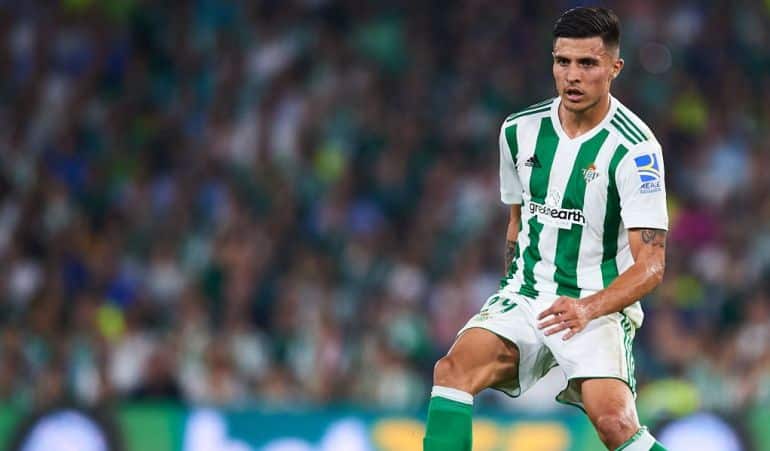 Narváez en un partido con el Real Betis