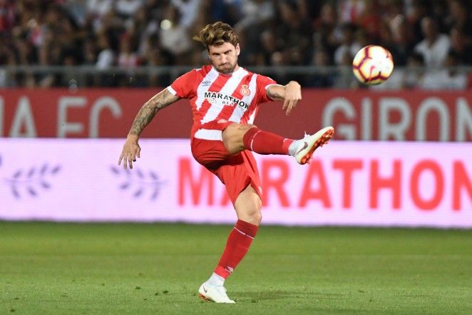 Carles Planas en un partido con el Girona