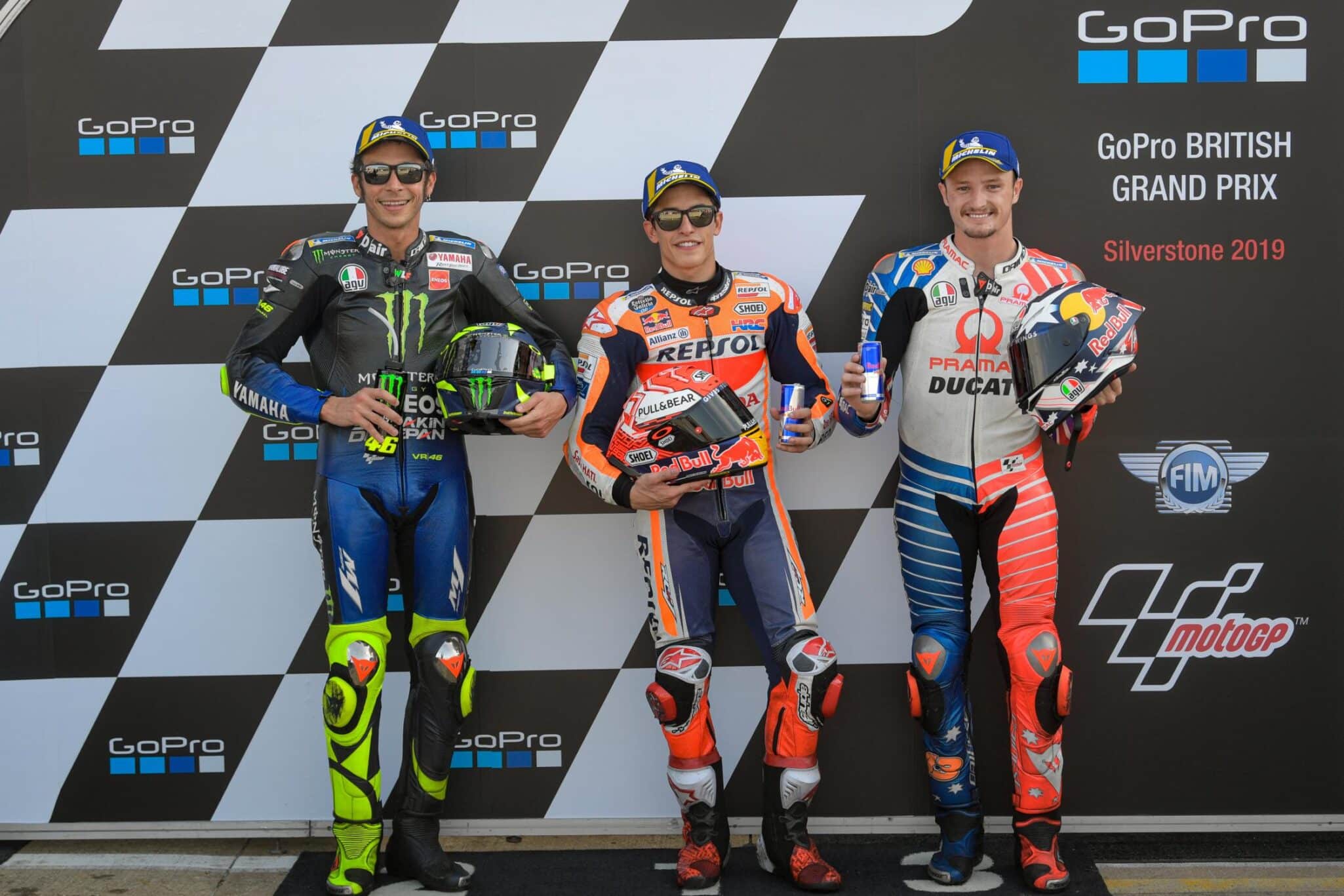 Los tres primeros marcaron la vuelta rápida en su última vuelta, yendo en grupo // Fuente: motogp.com