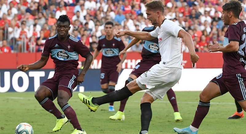 De Jong durante el encuentro frente al Celta de Vigo | Imagen: Sevilla FC