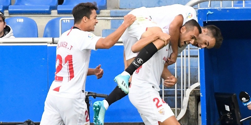 Celebración del tanto de Joan Jordán | Imagen: Sevilla FC
