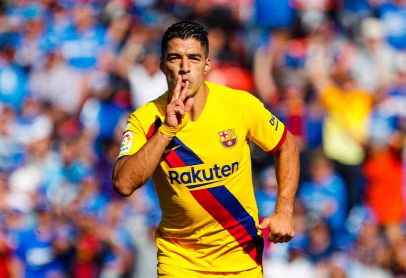 Luis Suárez celebrando un gol