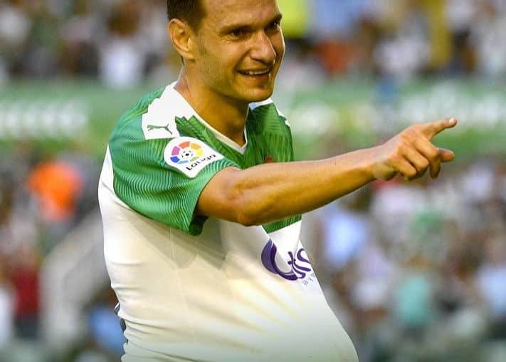 David Rodríguez celebra el 3-0 en el día de hoy