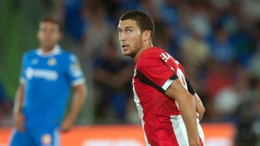 Óscar de Marcos en el partido que se lesionó frente al Getafe