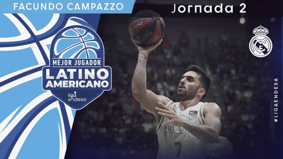 Fotomontaje de Facundo Campazzo como Mejor Jugador Latinoamericano de la segunda jornada de la Liga Endesa. Foto: Liga Endesa.