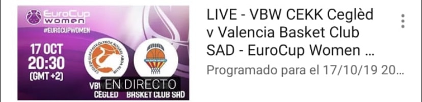 Imagen de emisión en directo.
Fuente: YouTube canal FIBA